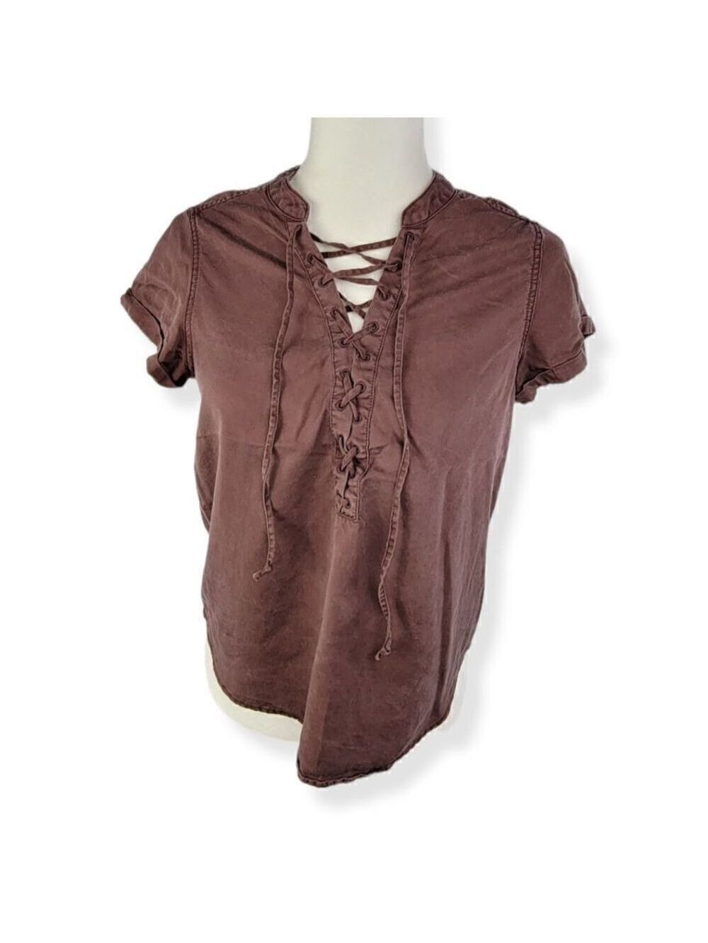 Express laced up Short sleeve top xs
